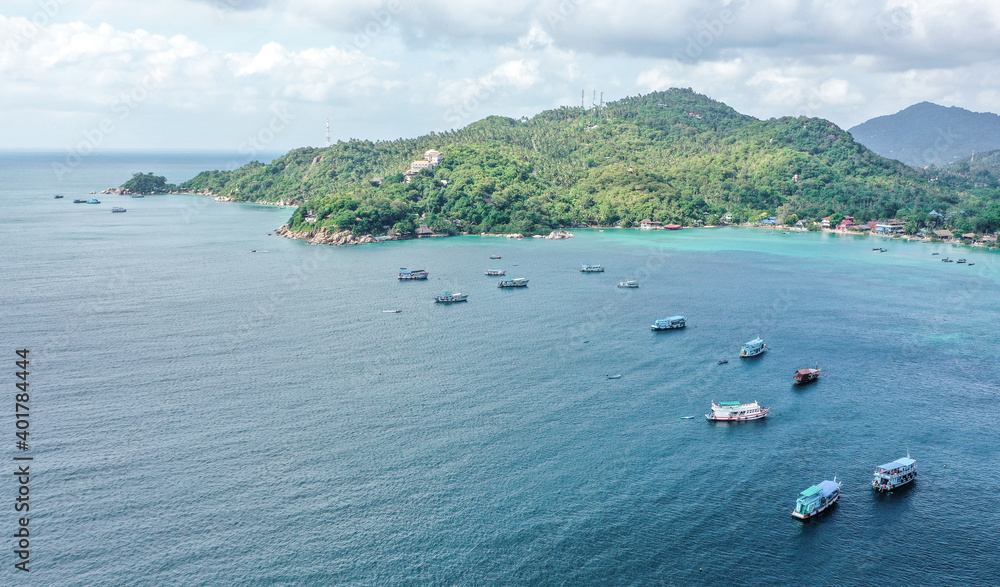Obraz premium Aerial view of Koh Tao, Samui Province, Thailand, South east Asia