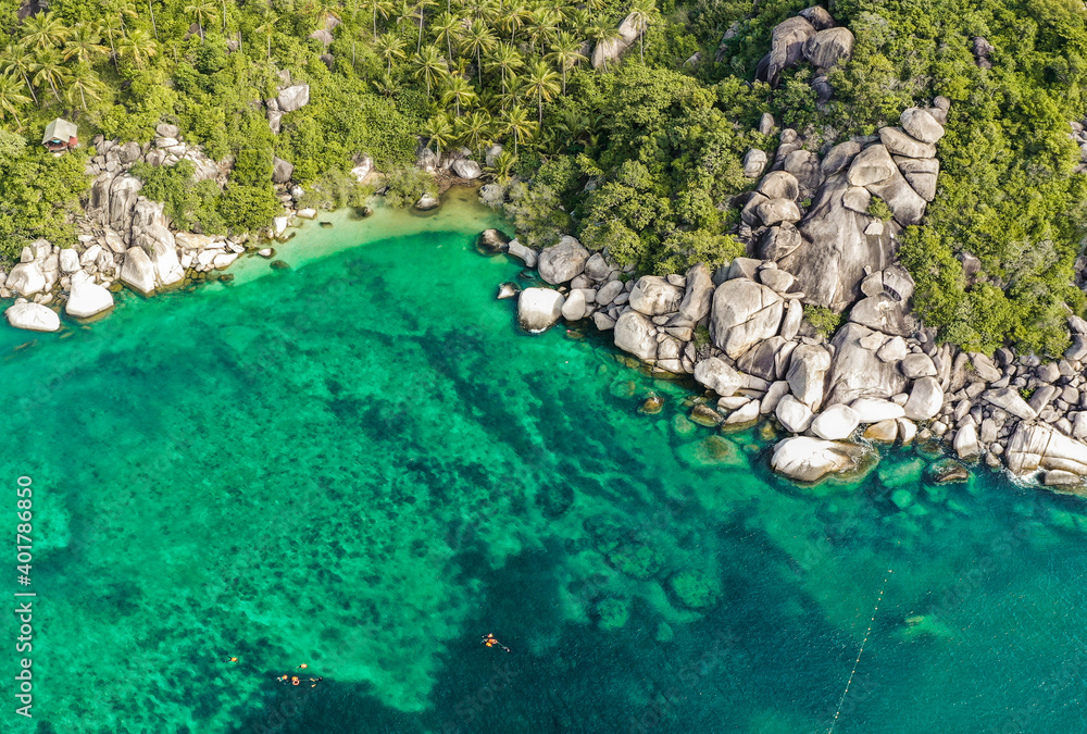 Aerial view of Koh Tao, Samui Province, Thailand, South east Asia