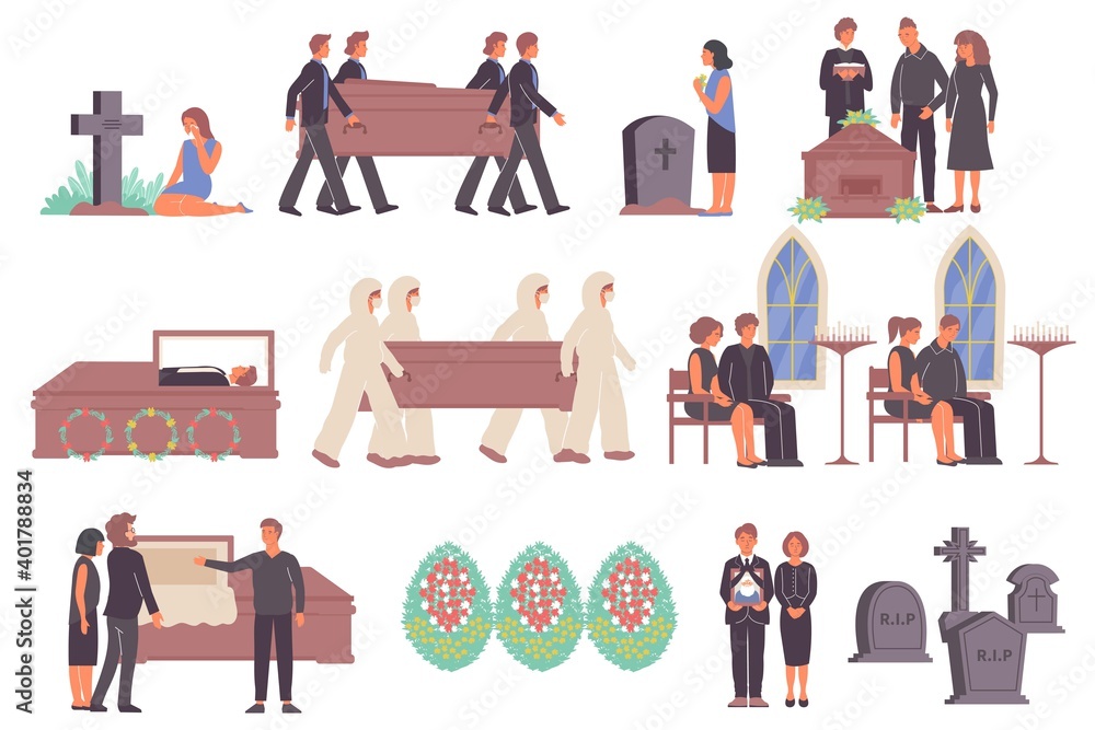 Funeral Services Icon Set
