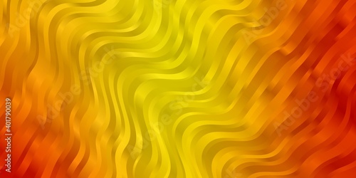 Light Orange vector background with curves.