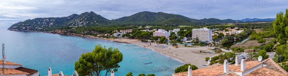 Panoramaaufnahme von Canyamel, Ferienort auf Mallorca, Spanien