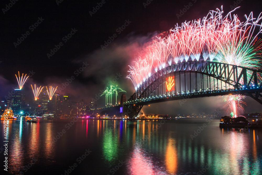 Naklejka premium Silvester Sydney Harbour Bridge