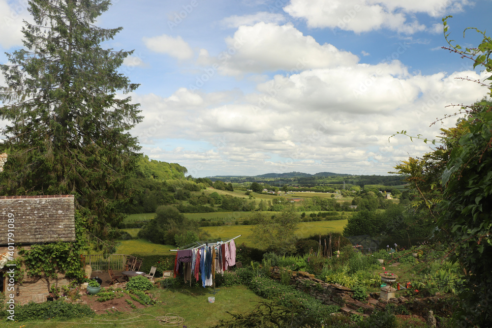 Panoramic view out across the hills and the valleys