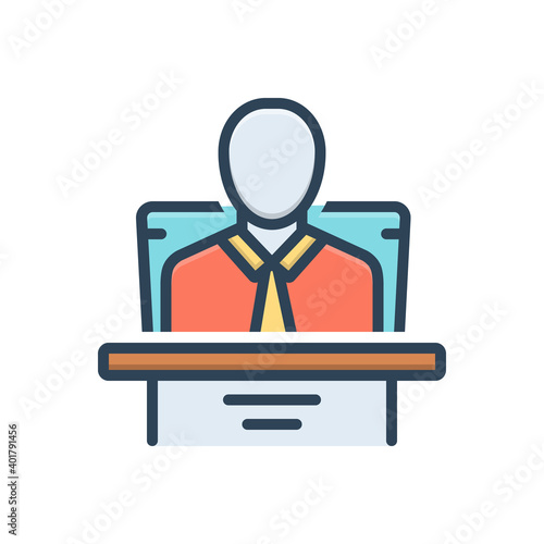 Color illustration icon for chairman