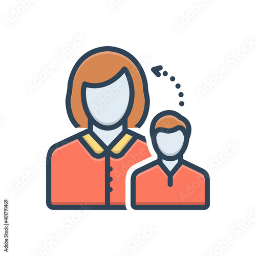Color illustration icon for dependent