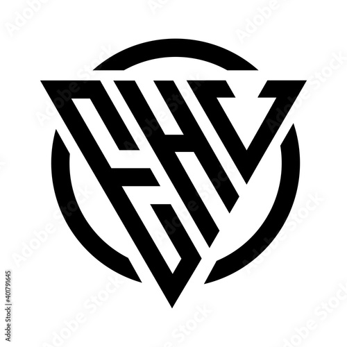 Initial letter EHV triangle monogram cool simple  modern logo concept  photo