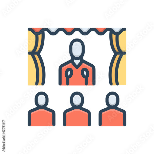 Color illustration icon for perform