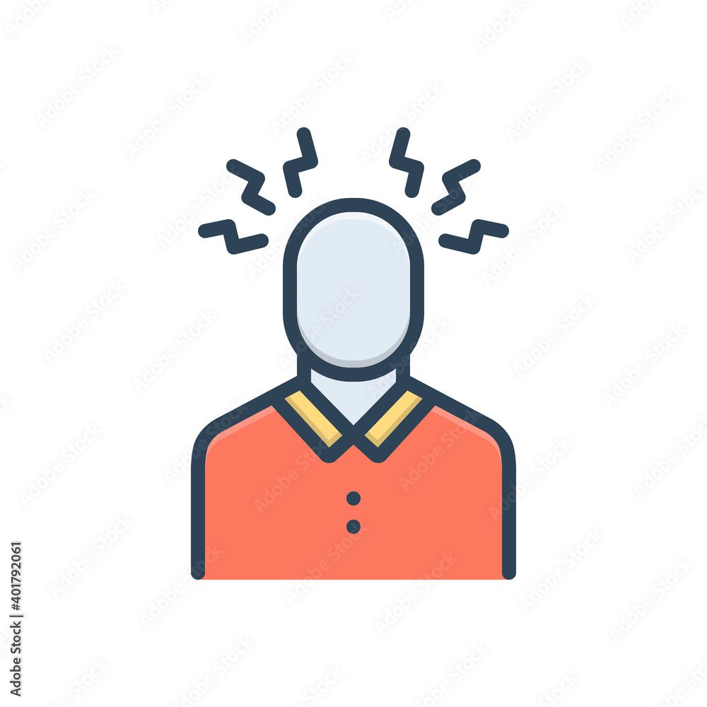 Fototapeta premium Color illustration icon for depression
