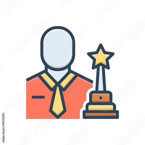 Color illustration icon for champion