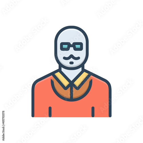 Color illustration icon for grandfather 
