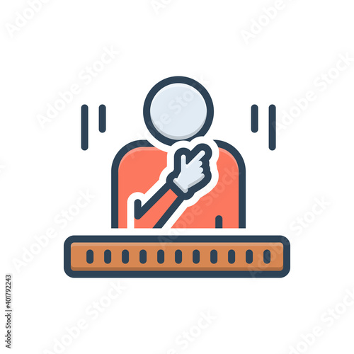 Color illustration icon for regarding