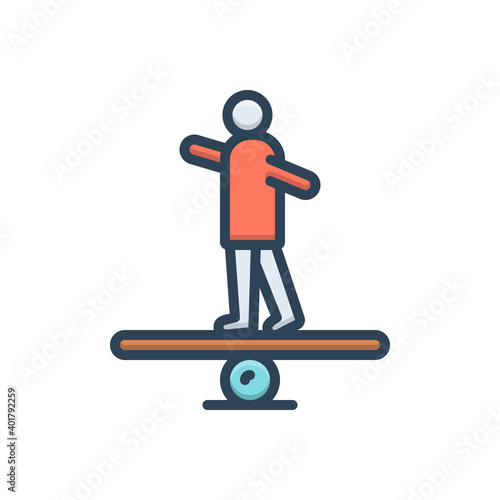 Color illustration icon for stable