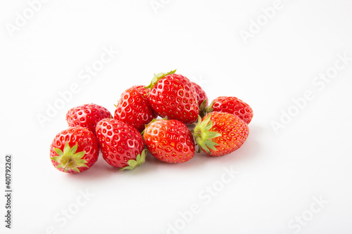 strawberries on white background