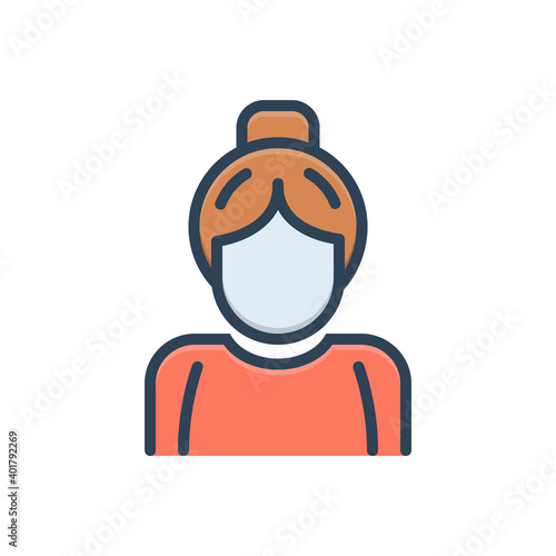 Color illustration icon for wife