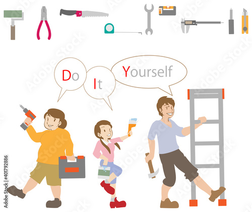 DIYを楽しむ親子