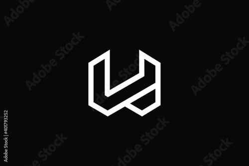 WU logo letter design on luxury background. UW logo monogram initials letter concept. WU icon logo design. UW elegant and Professional letter icon design on black background. U W WU UW