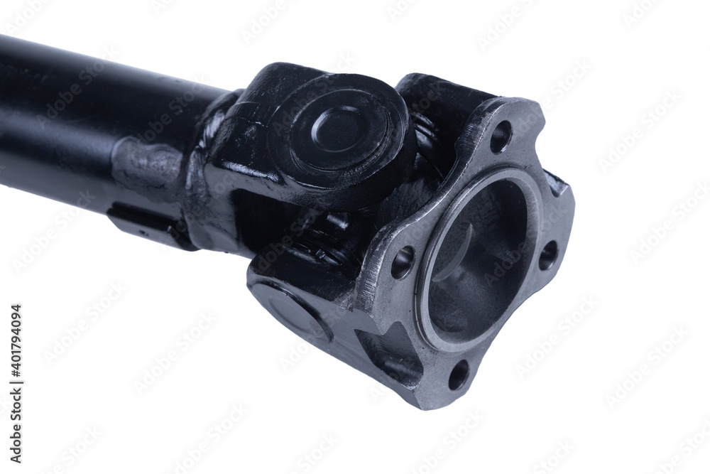 Universal joint edge close-up, (driveshaft) isolated on white background Universal joint edge close-up, (driveshaft) isolated on white background