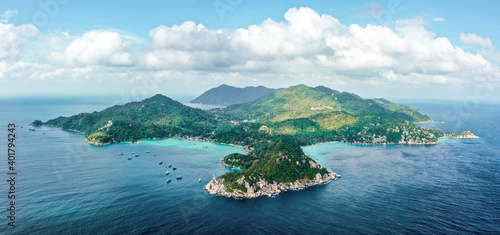 Aerial view of Koh Tao, Samui Province, Thailand, South east Asia