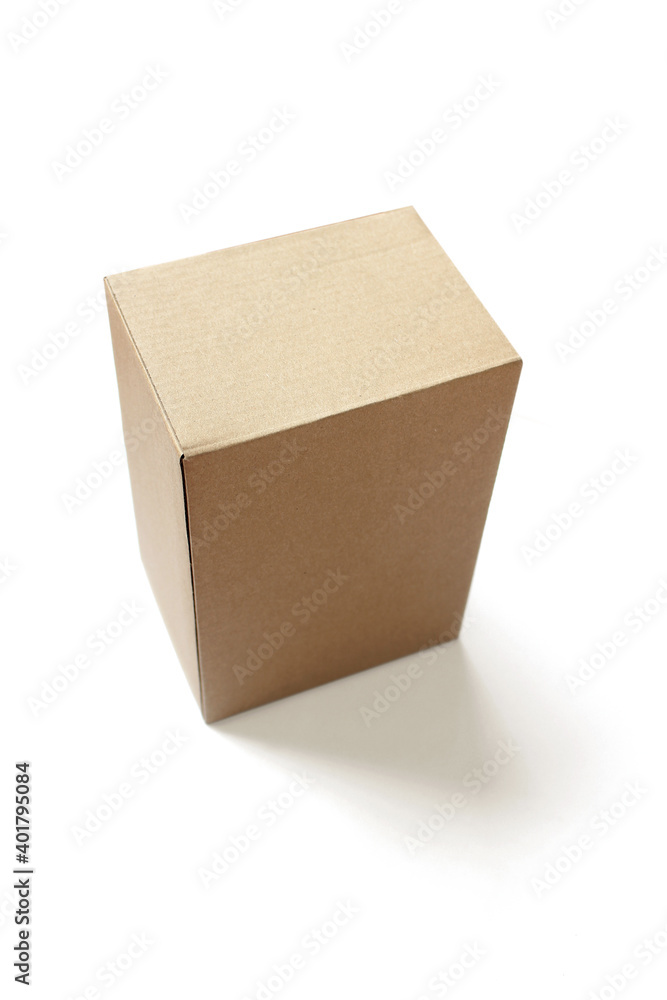 brown cardboard box isolated on a white background