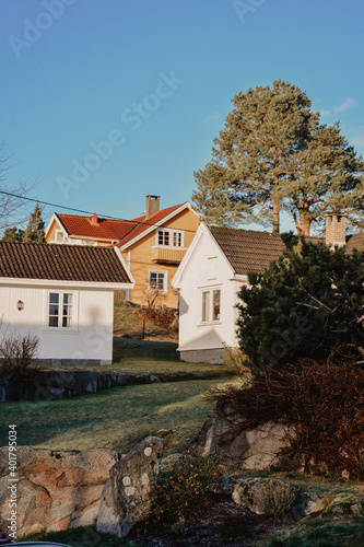 Scandinavian houses in the sun