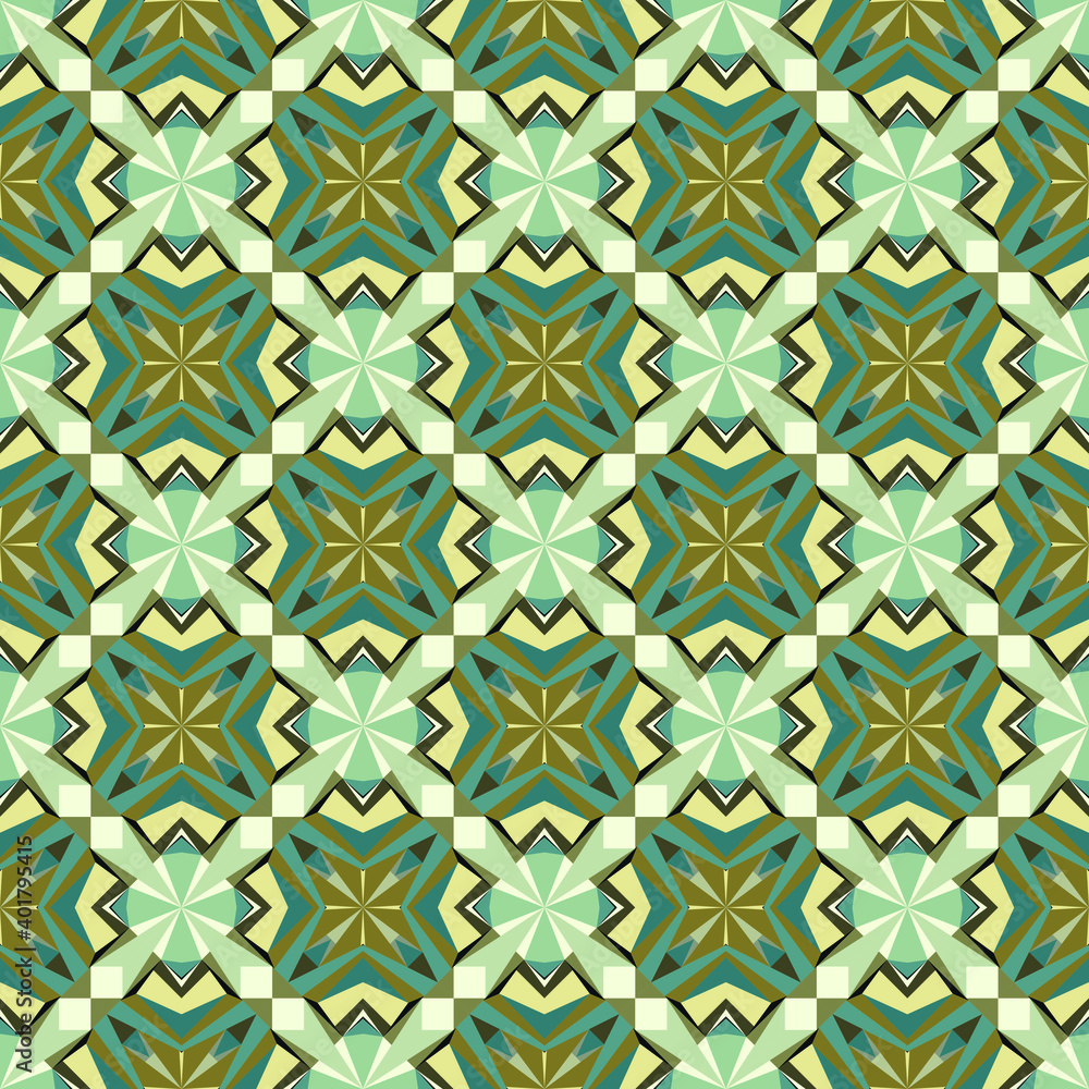 Fototapeta premium Geometric seamless pattern, ornament, abstract background, vector texture.