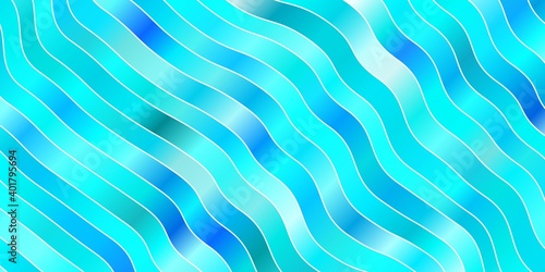 Light BLUE vector background with bent lines.