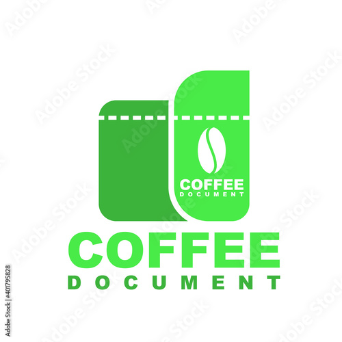 Coffee Document Logo Design Vector