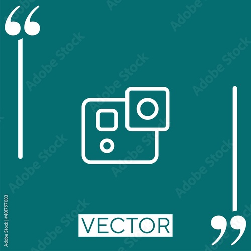 action camera vector icon Linear icon. Editable stroked line