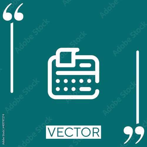 cash register vector icon Linear icon. Editable stroke line