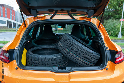 Full trunk of winter tires