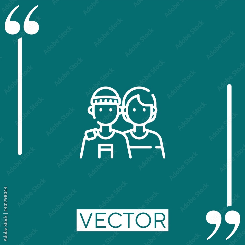 friend vector icon Linear icon. Editable stroke line friend vector icon Linear icon. Editable stroke line