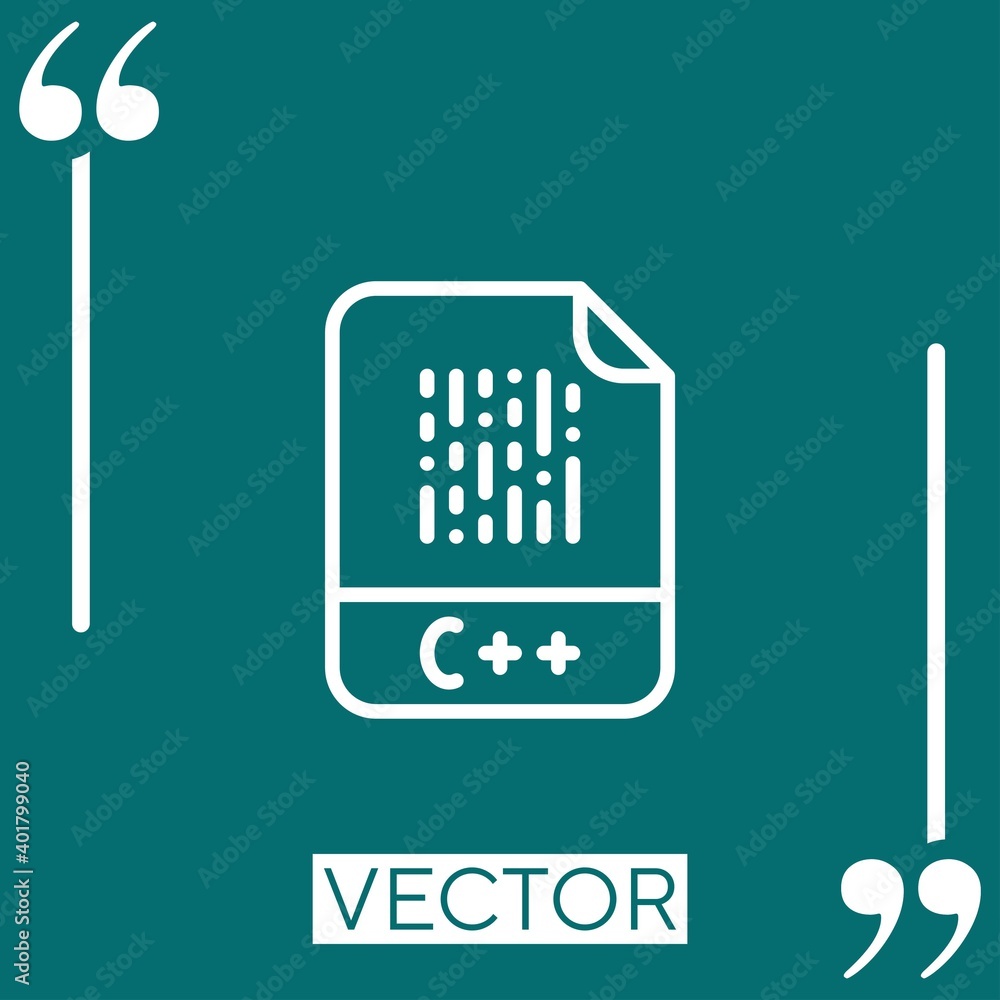 c++ vector icon Linear icon. Editable stroke line
