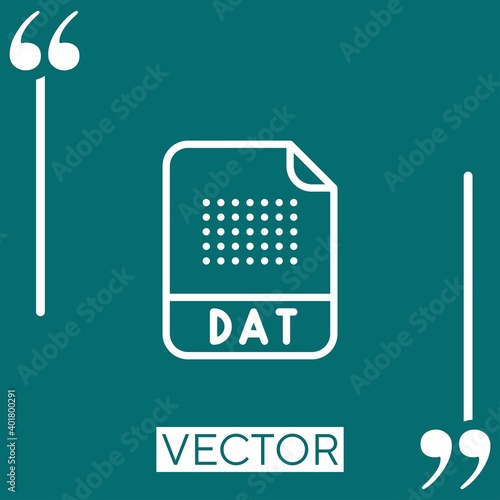 dat format vector icon Linear icon. Editable stroke line