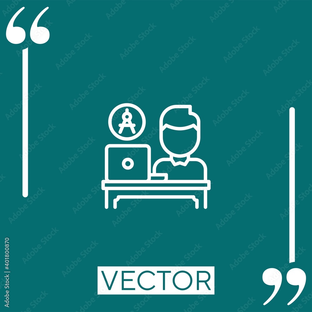 architect vector icon Linear icon. Editable stroke line architect vector icon Linear icon. Editable stroke line