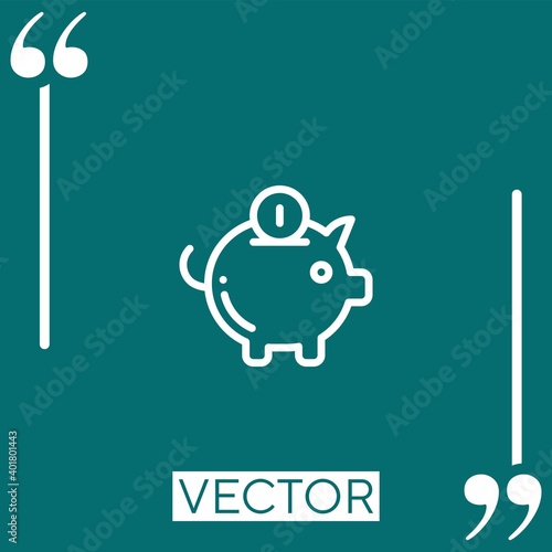 piggy bank vector icon Linear icon. Editable stroke line