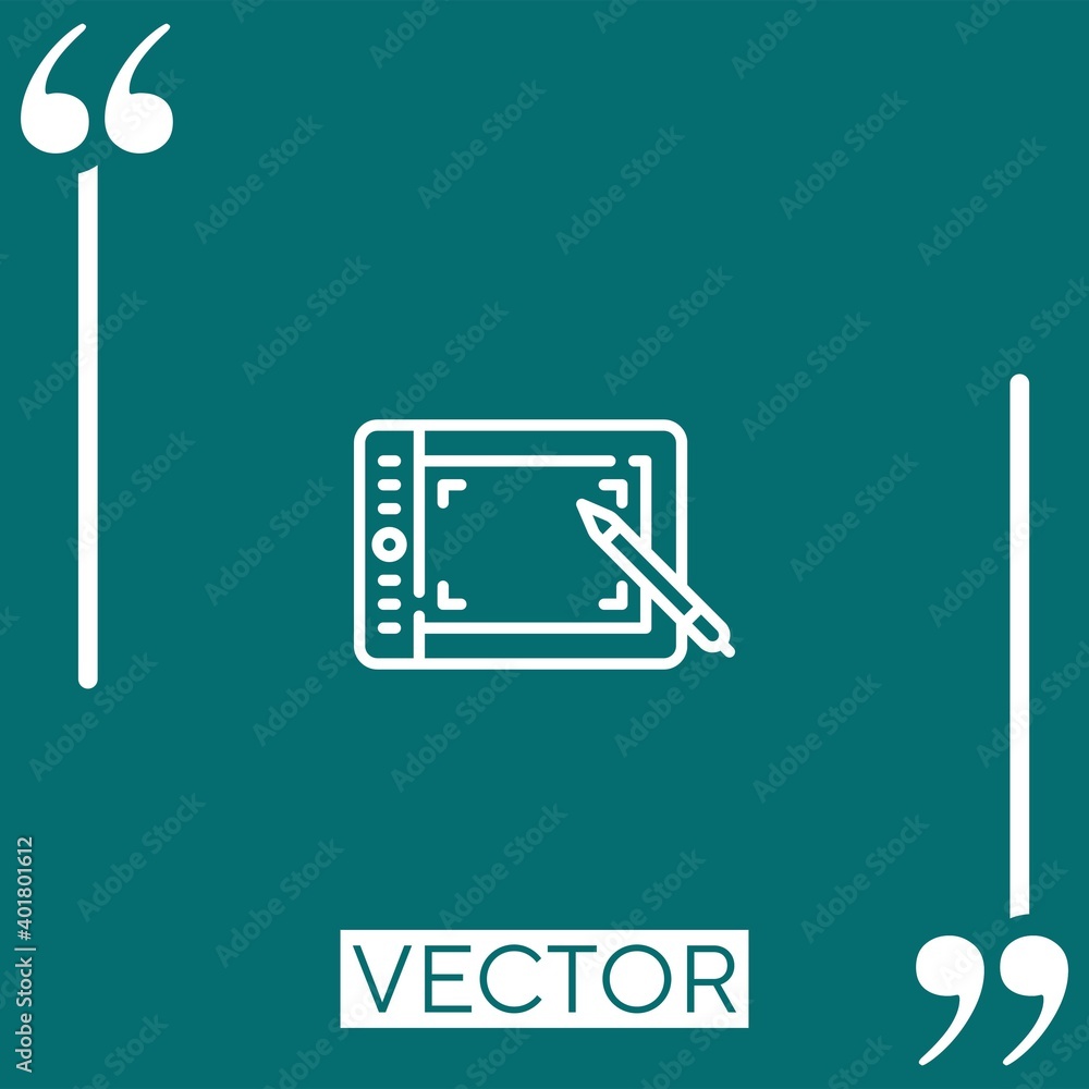 graphic tablet vector icon Linear icon. Editable stroke line graphic tablet vector icon Linear icon. Editable stroke line