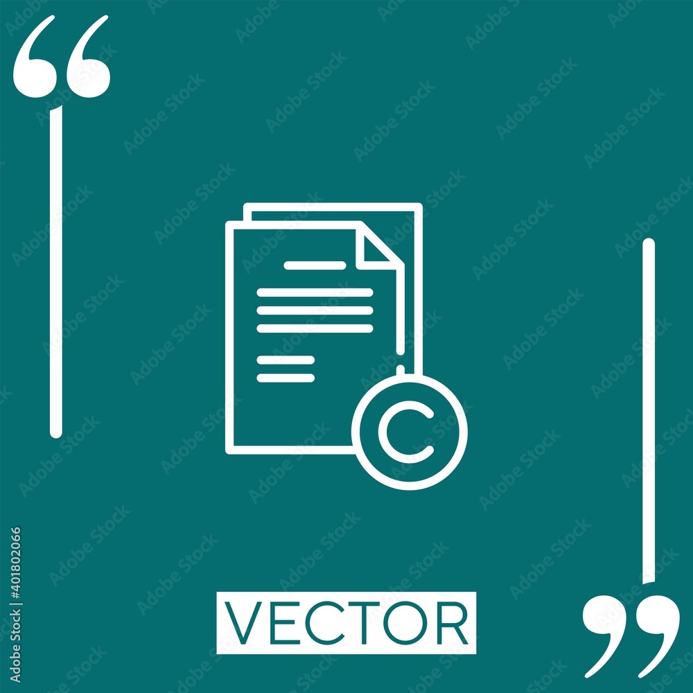 copyright vector icon Linear icon. Editable stroke line copyright vector icon Linear icon. Editable stroke line