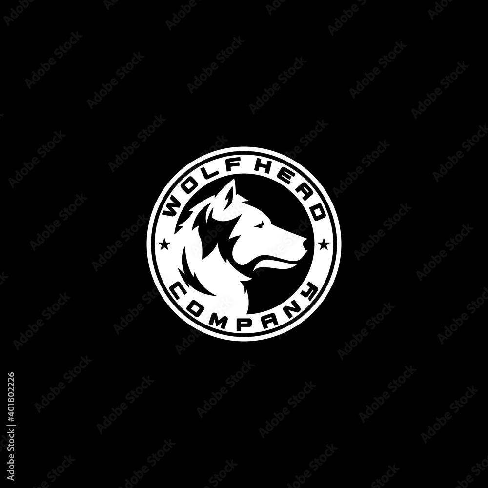 wolf head logo concept, silhouette emblem logo Stock Vector | Adobe Stock