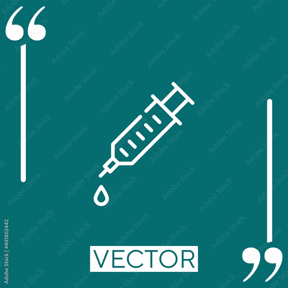 injection vector icon Linear icon. Editable stroke line