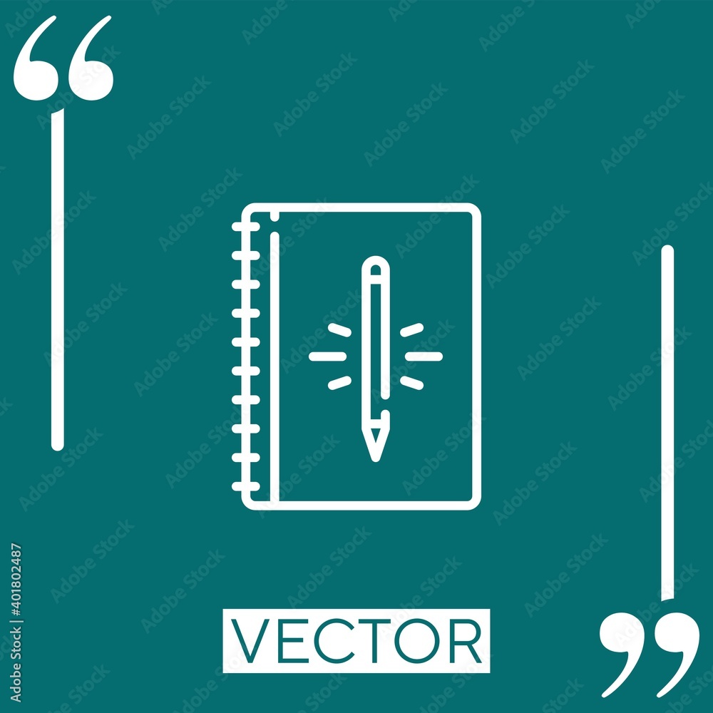 notebook vector icon Linear icon. Editable stroke line notebook vector icon Linear icon. Editable stroke line