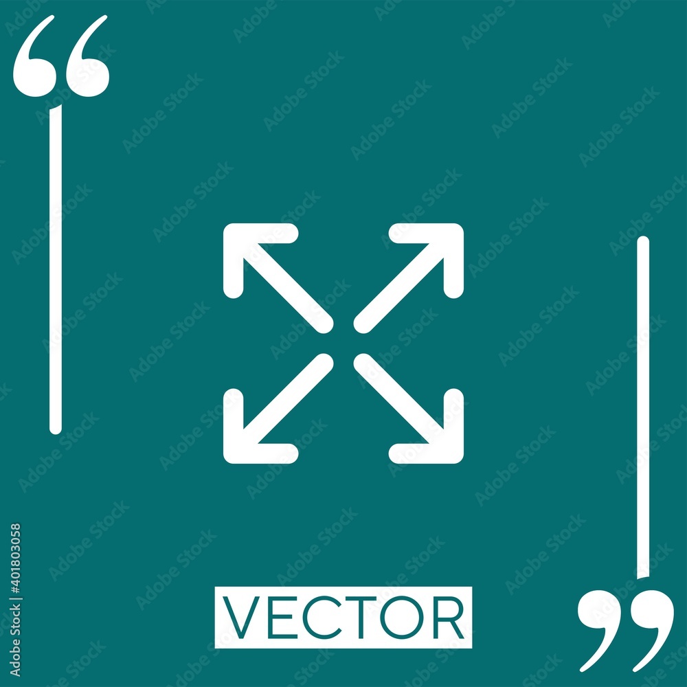 expand vector icon Linear icon. Editable stroke line expand vector icon Linear icon. Editable stroke line