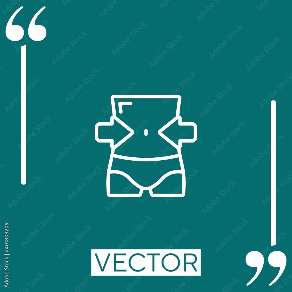 waist vector icon Linear icon. Editable stroke line
