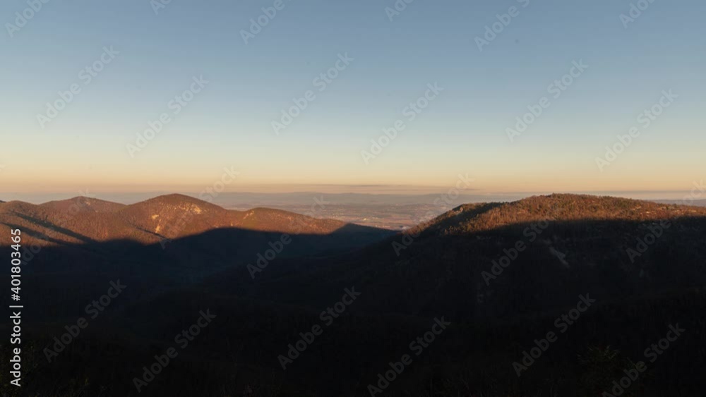 Shenandoah National Park Morning Sunrise Shadow Timelapse on Skyline Drive Shenandoah National Park Morning Sunrise Shadow Timelapse on Skyline Drive