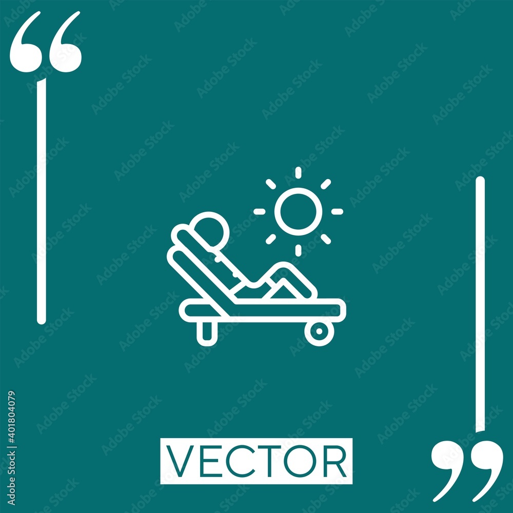 sunbathing vector icon Linear icon. Editable stroke line sunbathing vector icon Linear icon. Editable stroke line