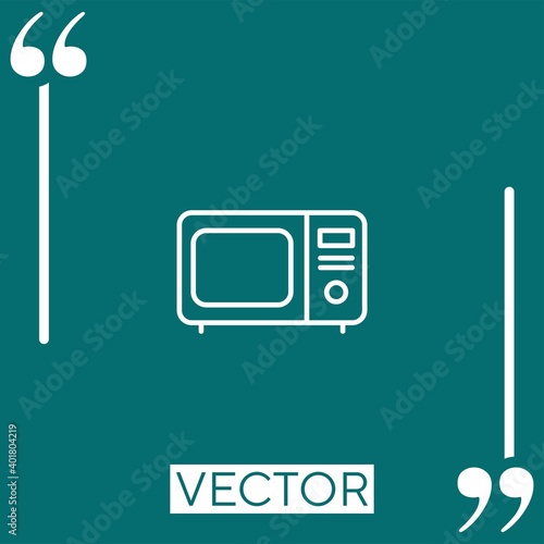 vintoge microwave oven vector icon Linear icon. Editable stroke line