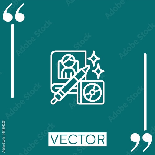 autograph collection vector icon Linear icon. Editable stroke line