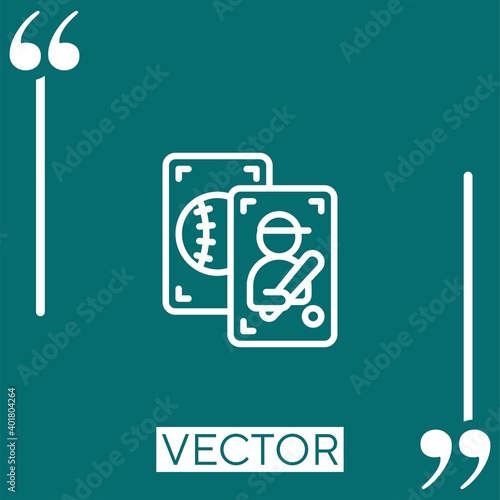 baseball card vector icon Linear icon. Editable stroke line