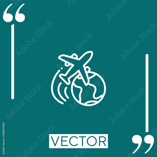 travel vector icon Linear icon. Editable stroke line