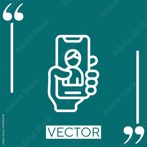 selfies vector icon Linear icon. Editable stroke line