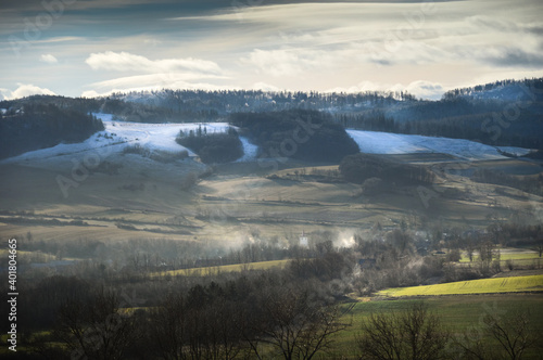 Winter landscape near Bolkow Town at Lower Silesia  Poland